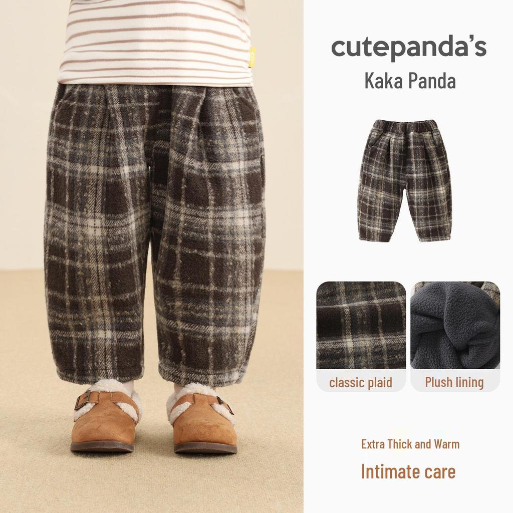 Kaka Panda Kids' Winter Fleece Pants - Cozy Autumn & Winter Wear for Boys and Girls