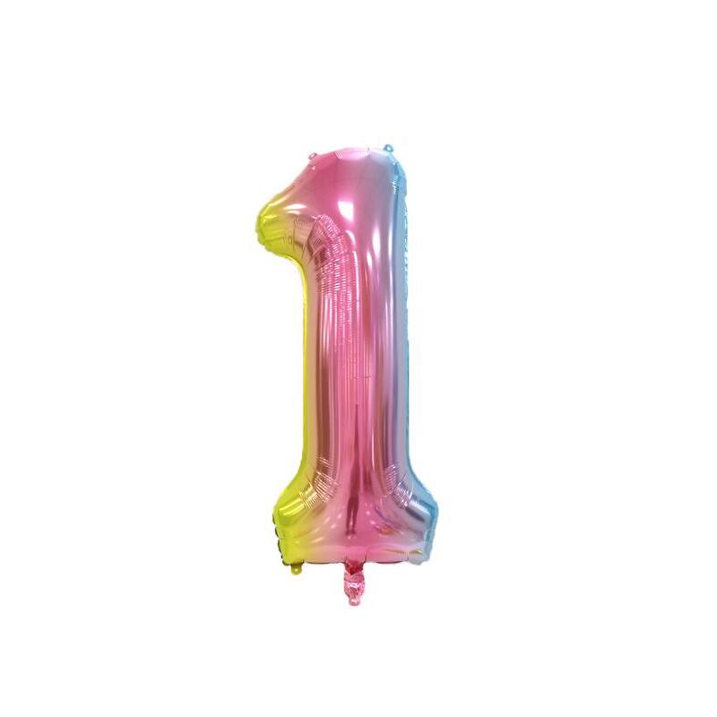 Small Digital Balloon 16-Inch Us Version Of Thin Body Decoration Birthday Party Aluminum Film Balloon Digital Balloon