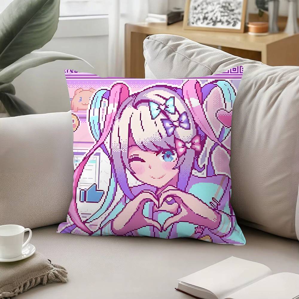 H-Needy Streamer OverloadS Pillow Case Cushion Cover Soft Cute Throw Pillow Case For Car Sofa Pillowcase Polyester With Zipper