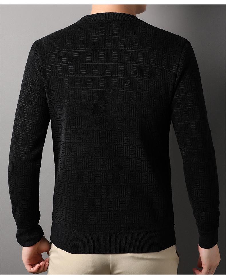 Men's Chenille Jacquard Fleece Pullover Sweater - Autumn/Winter 2022