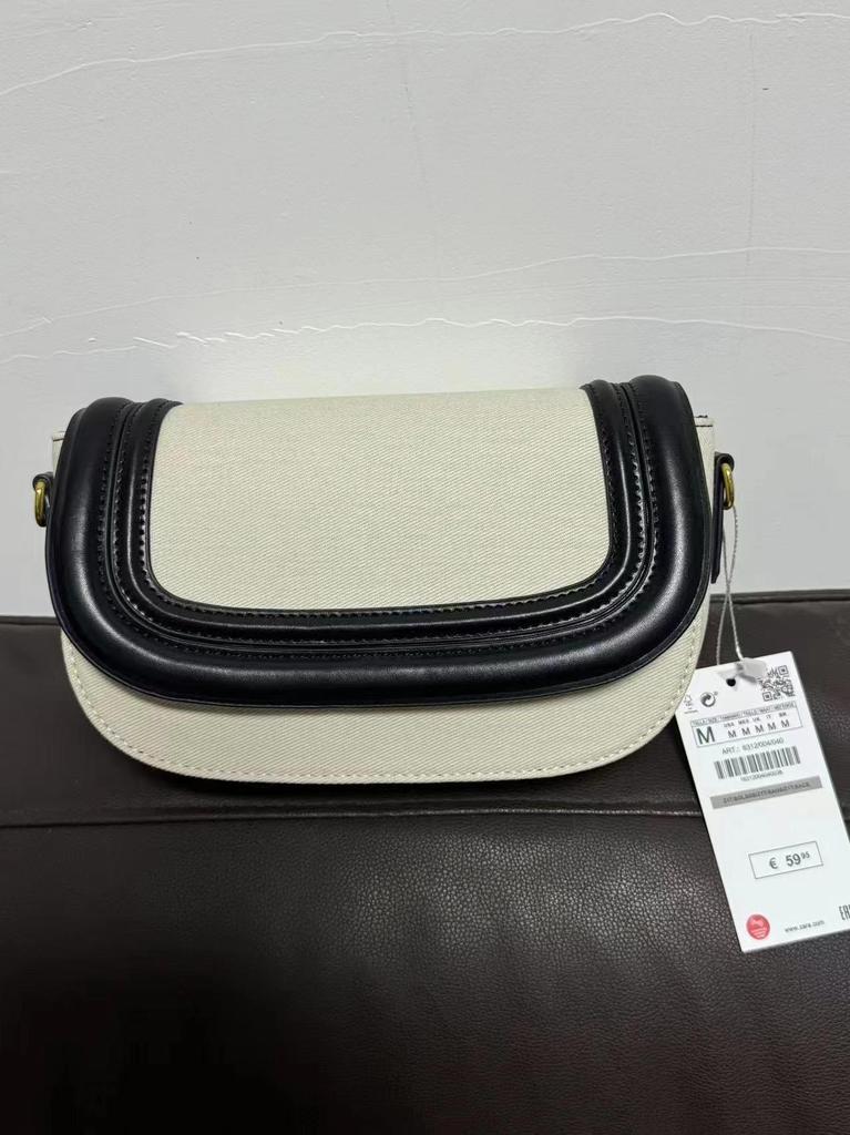 2026 New Style Spanish Women's Saddle Bag: Magnetic Flap, Stitch Detail, Versatile Single Shoulder or Crossbody