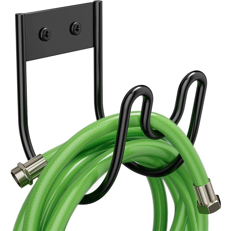 

Wall Mounted Water Hose Holder - Hose Hanger Heavy Duty for Water Hose Extension Cords Vacuum Hose. one size чёрный