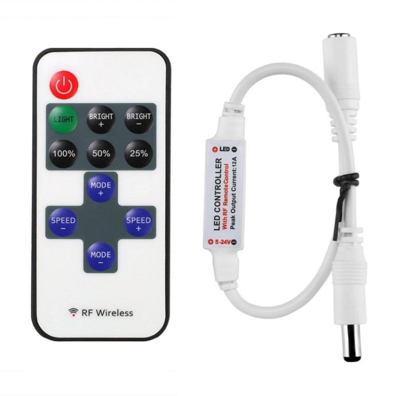 1 Set Brightness Adjustment Dimming 12V 24V Rf Remote Led Controller For Led Strip Neon Light 5050 / 2835/ Cob