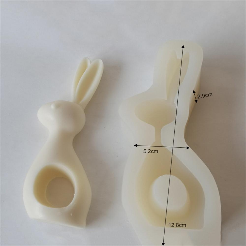 3D Easter Bunny Candle Silicone Mold Cute Rabbit Aromatic Candle Plaster Mould DIY Handmade Soap Making Tool Baking Cake Decor