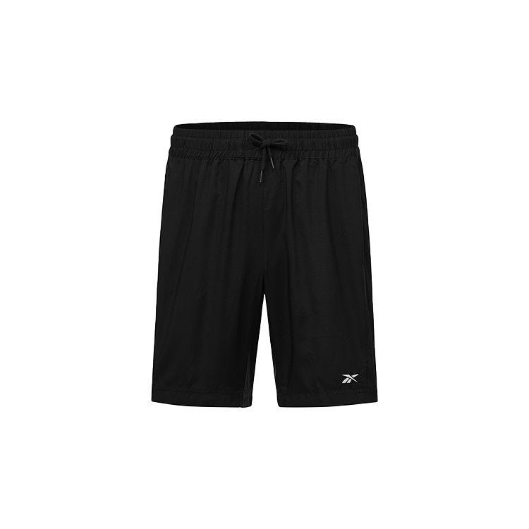 

Reebok Solid Color Logo Print Lace-Up Straight Leg Shorts Men shorts Black GB9421 XXS