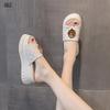 Nové dámské pantofle ploché chlebové rolákové sandály všestranné plus size plážové boty designové venkovní luxusní pantofle