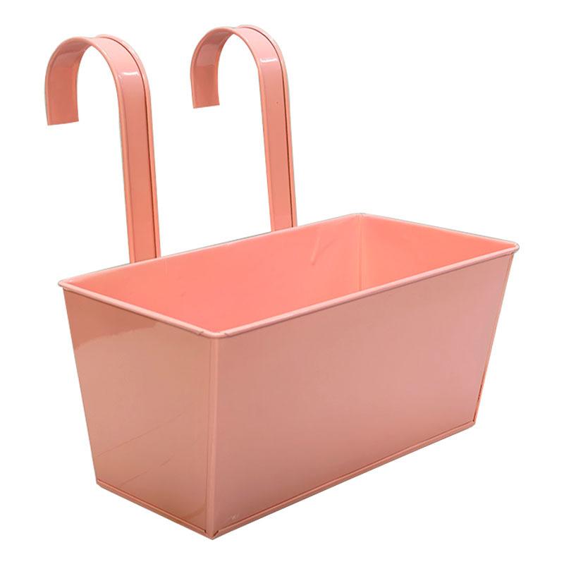 Rectangular, wrought iron flower pot, balcony hanging bucket, succulent planting pot, indoor and outdoor, garden fence, decorative hanging pot