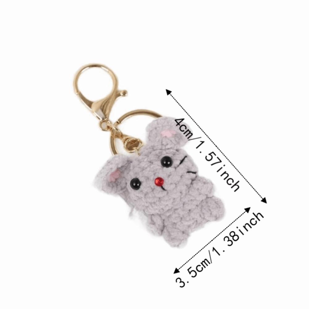 Handmade Chinese Zodiac Keychain Knitting Mini Size Monkey Keychain Creative Weaving Custom Design Animal Crochet Keychain