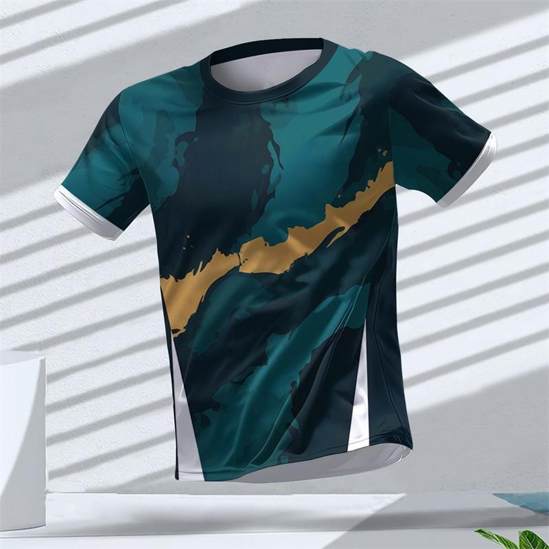 Summer fashion geometric pattern 3D printed sports T-shirt