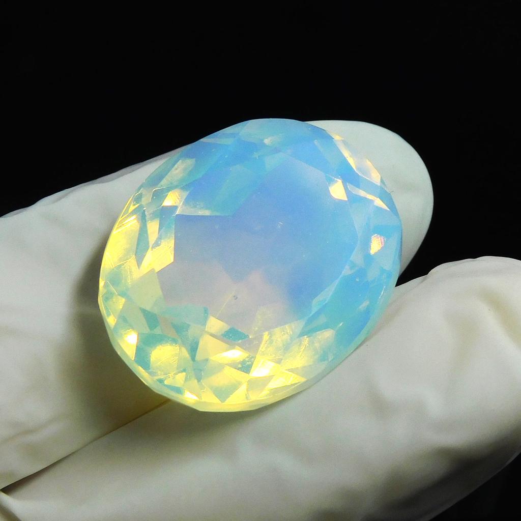 Lab-Created Opal Loose Gemstone 46.35 ct Ethiopian Multi-Color Oval Cut October Birthday Birthstone