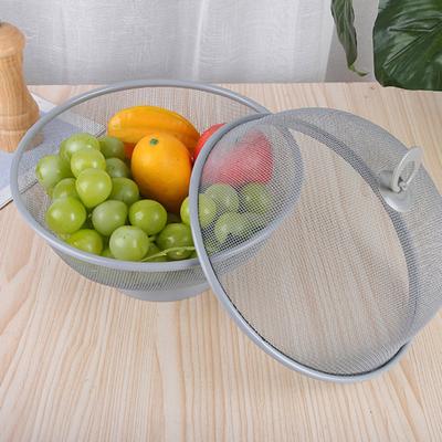 Large Capacity Mesh Fruit Basket with Lid Fly-Proof Fruit Bowl Easy To Clean
