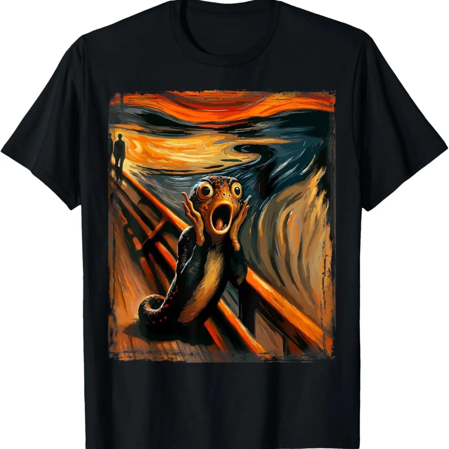 Art Scream Shirt for Salamander Lovers _ Artistic Salamander T-Shirt S чёрный