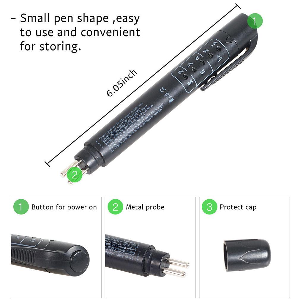 Vehicle Brake Fluid Tester Automotive Brake Fluid Brake Oil Testing Pen With Liquid LED Oil Quality Test Display Testing Tools