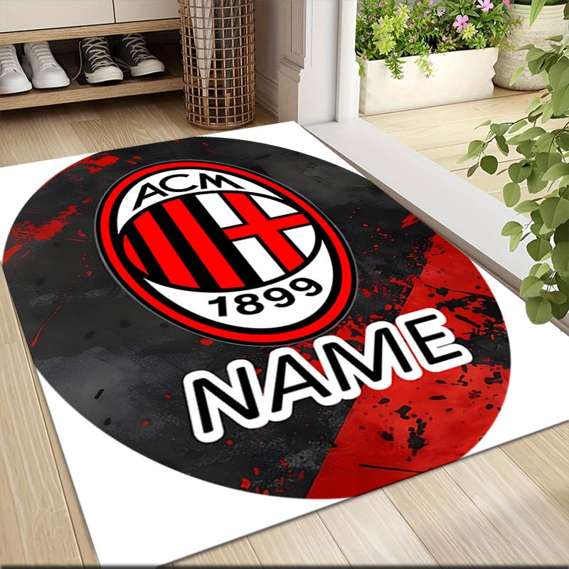 Custom Name AC Milan Fan Gear Carpet Rug Customizable Soft Washable Anti-Slip Home Living Room Sofa Mats Personalized Rug. 0909204