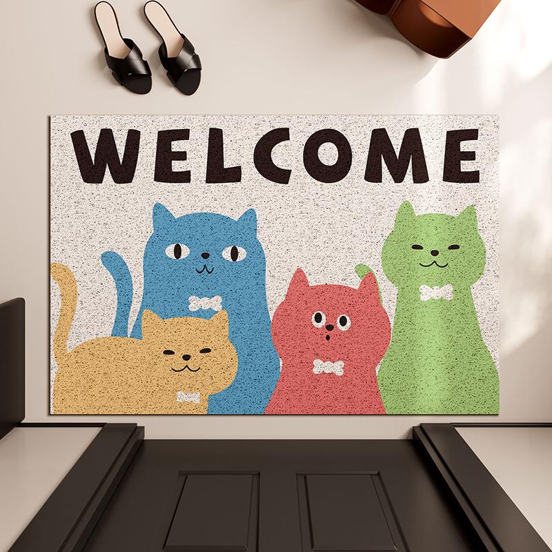 Internet Celebrity Millennium Style Home Silk Ring Floor Mat Can Be Cut Entrance Door Rubbing Land Mat Non-Slip Silk Ring Door Mat