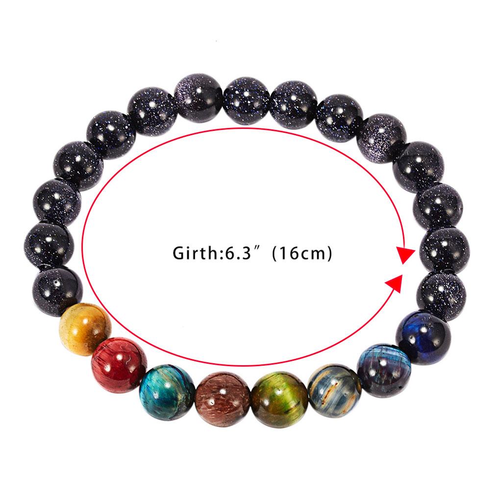 Natural Stone Beads Bracelet Women Men Beads Wristband Bangle Elastic Cord Unisex Bracelet Jewelry BR18Y0533-3