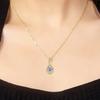 Ladies' Twisted Water Droplet Pendant Necklace, Round Synthetic Zircon Inlay, Minimalist and Elegant Jewelry, Daily Wearing Necklace