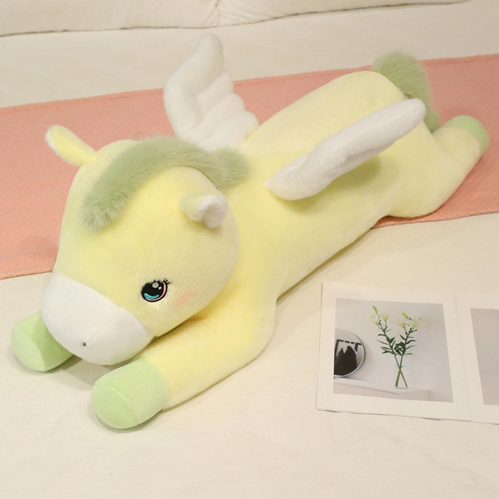 Süßes und entzückendes liegendes Pferd Plüschtier, Pferdepuppe, schlafendes und tröstendes Stofftierpuppe