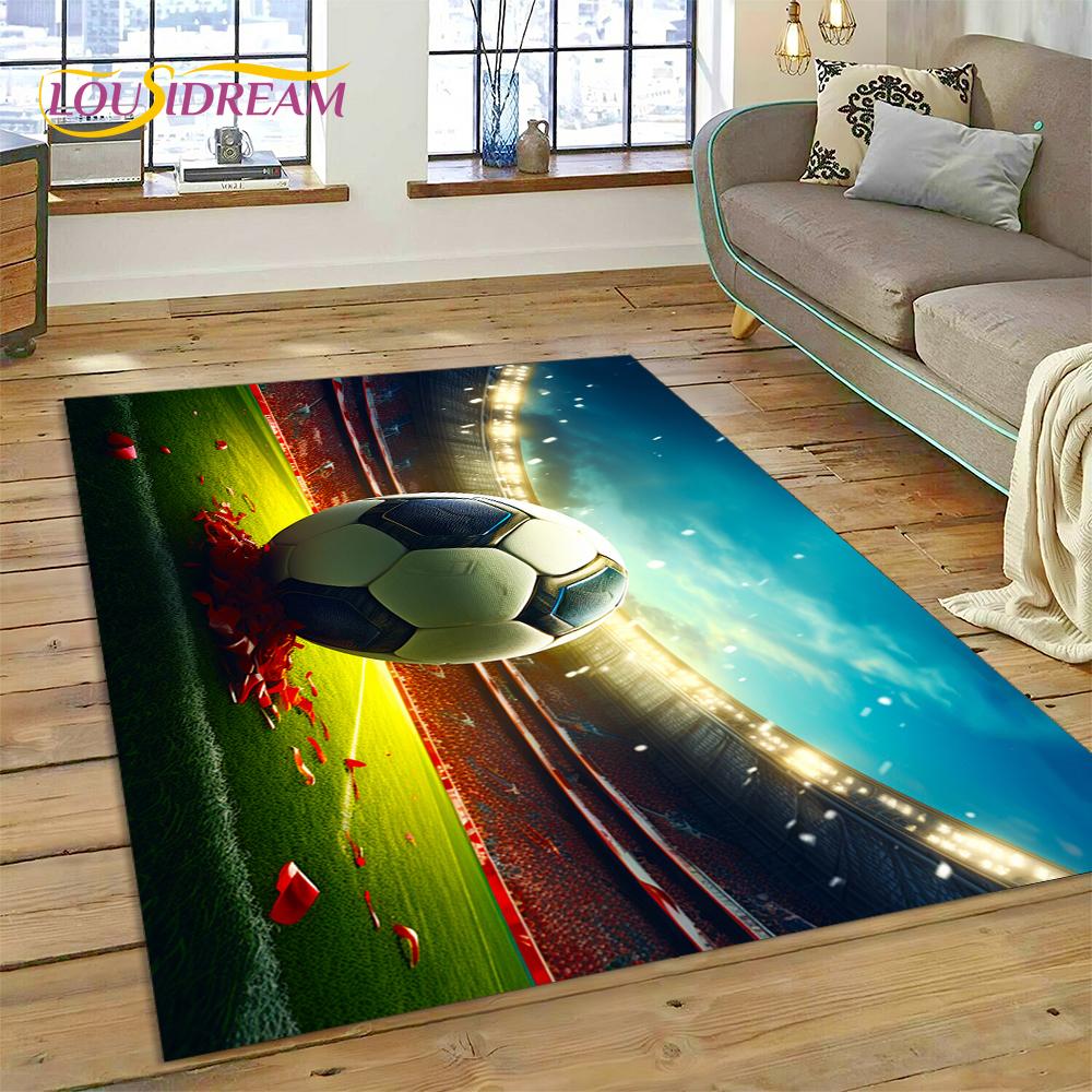Soccer Football Field Rug Carpet for Living Room Bedroom Home Decor,Floor Mat Non-slip Decoration for Sofa Kitchen Doormat Gifts