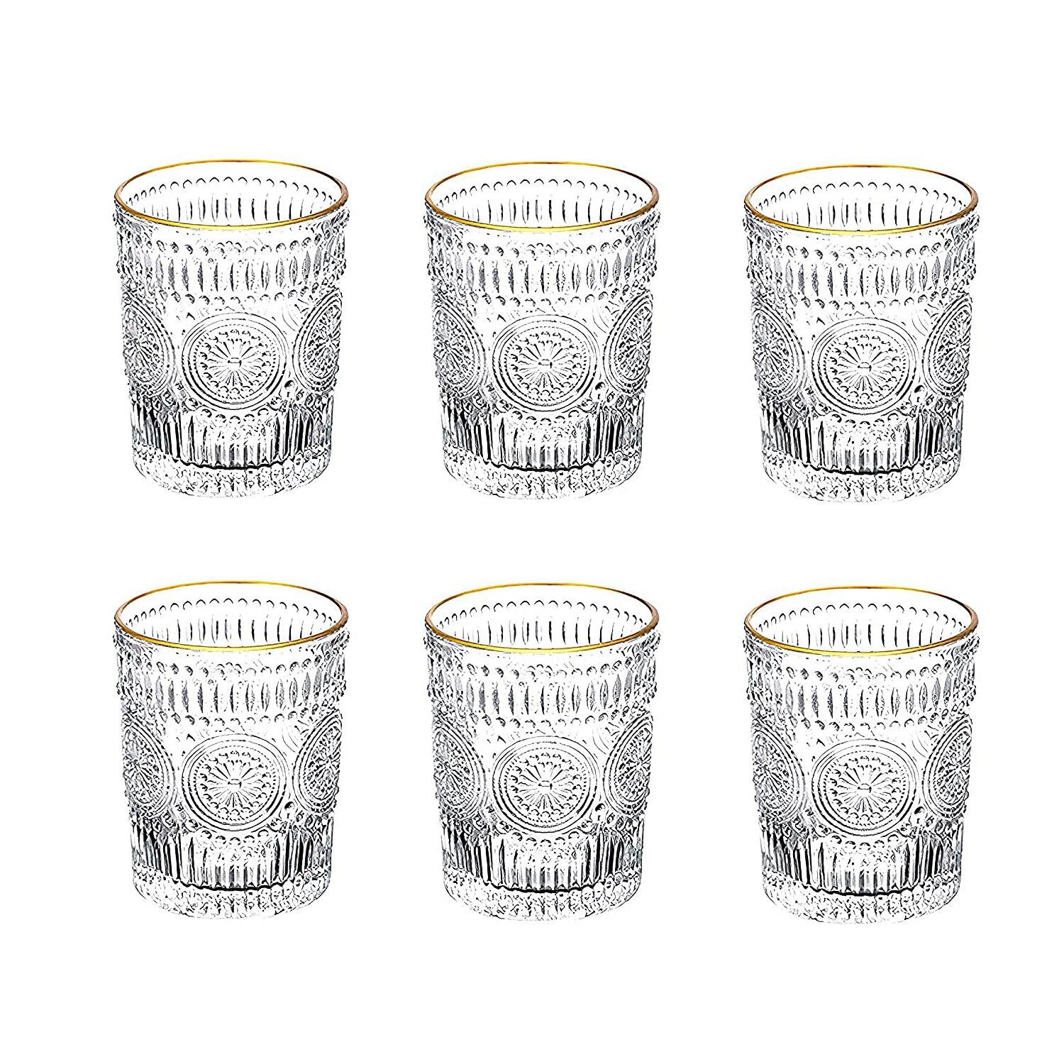 

6 шт. 300 мл прозрачный набор бокалов для вина питьевая кружка барокко стеклянная посуда для званых ужинов бар толстое термостойкое несвинцовое стекло 300ml