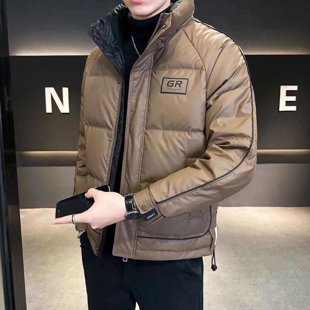 Men's Stand-up Collar Down Jacket Winter Thickened Fashion Short Warm Jacket