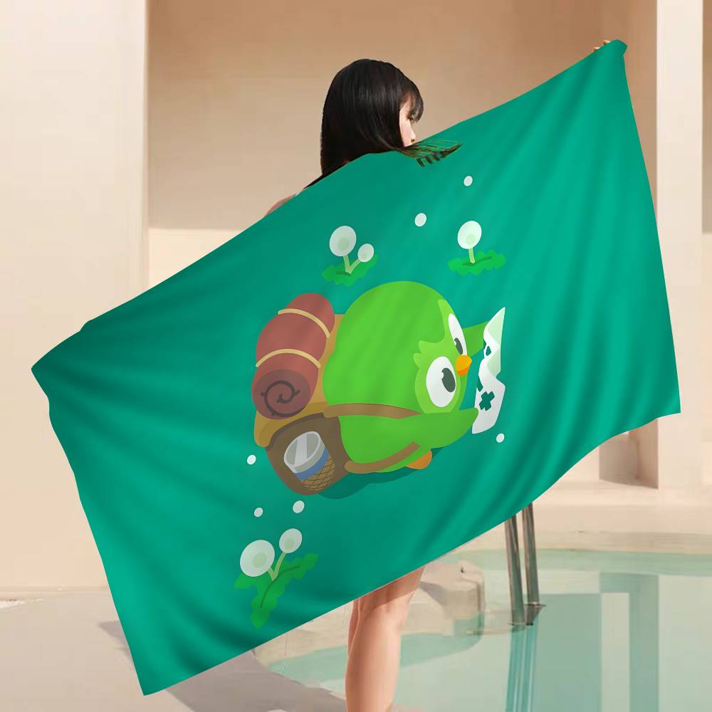 Funny D-Duolingo Microfiber Printed Beach Towel Mountain Climbing Yoga Beach Swimming Running Absorbent Soft Towel