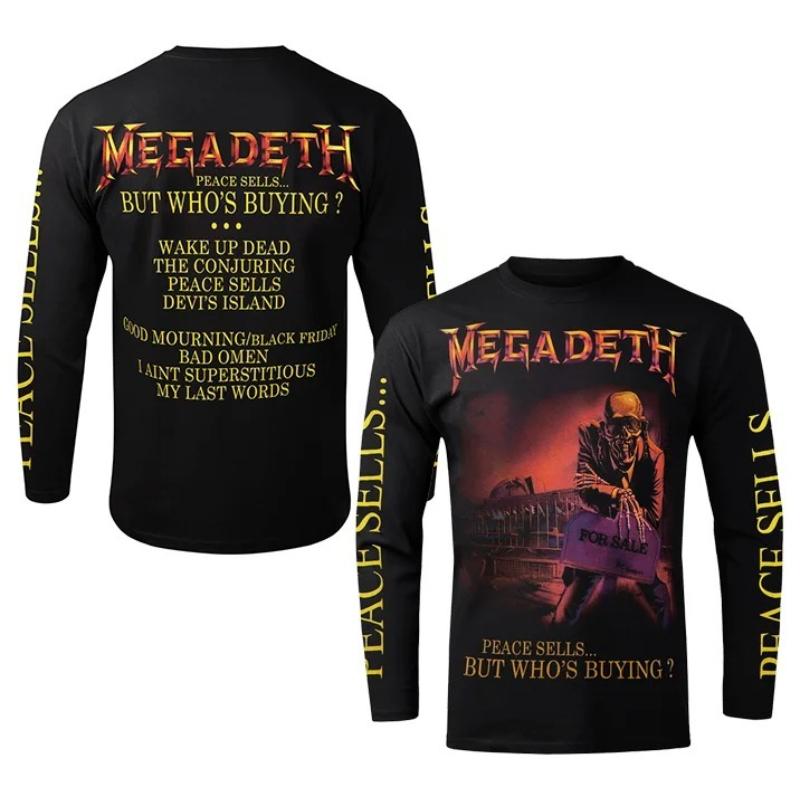Megadeth groupe américain punk metal rock T-shirt unisexe à manches longues imprimé 3D chemise mode automne rue américaine rétro haut