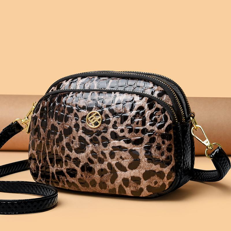 Nová leopardí tisk PU kůže Dámská kabelka Módní Dámské Crossbody Messenger Tašky Vysoce kvalitní Dámská taška přes rameno pro volný čas