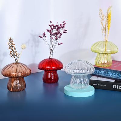 Vază de sticlă creativă cu ciuperci, plantă, terariu hidroponic, artă pentru desktop, decor pentru flori, sticlă, cameră, masă, DIY, aromaterapie, decor