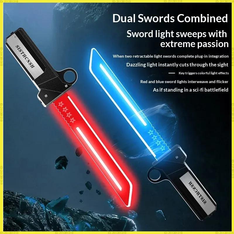 Unbranded Lightsaber New Dual Edged Interchangeable Telescopic Dual Color Lighting Swing To Release Blade Kids Cosplay Toy