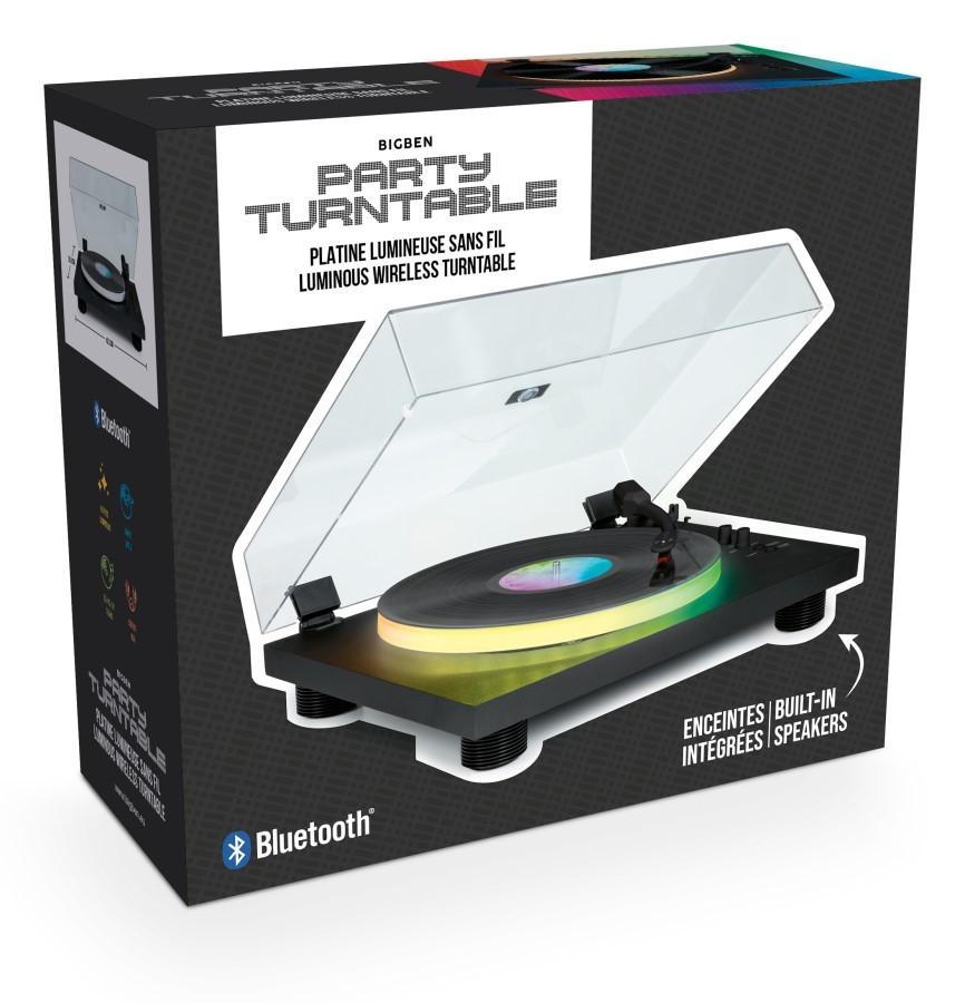 Bigben PARTYBTTDLIGHT Turntable with Built-in Speakers and Bluetooth and LED Lighting, BigBen
