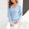 2026 Autumn/Winter Women's V-neck Cable Knit Slim Pullover Sweater