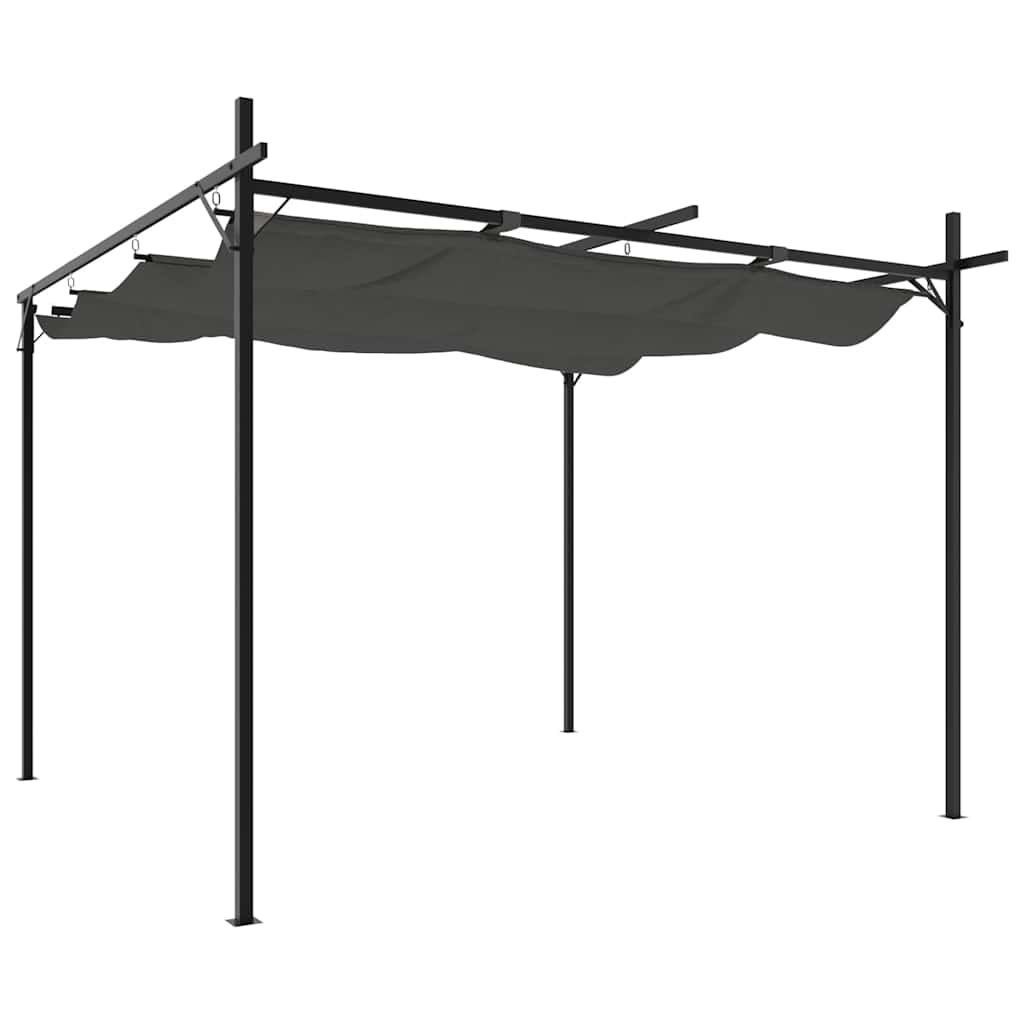Vidaxl Pergola Ze Zwijanym Dachem, Antracytowa, 295X292X230 Cm