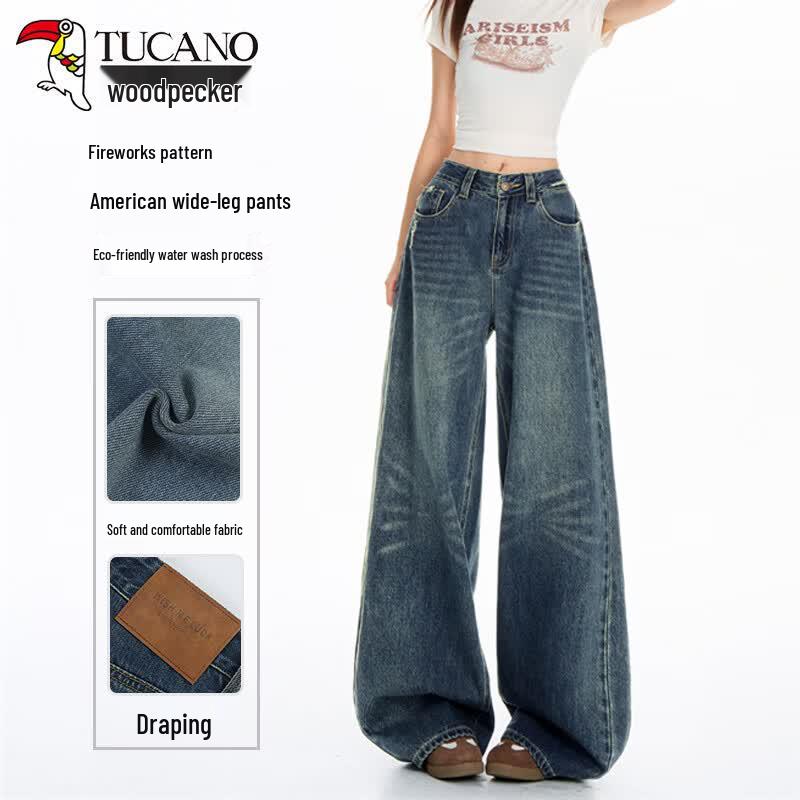 Woodpecker Women s Vintage Wide-Leg Straight Jeans S