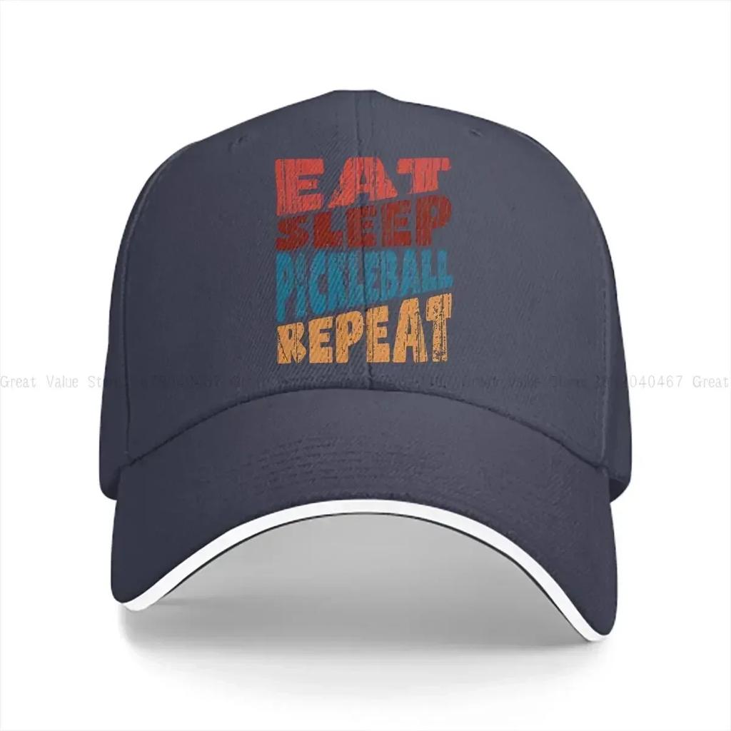 Eat Sleep Pickleball Repeat Baseball Caps Peaked Cap Pickleball Sports Sun Shade Hats for Men Women