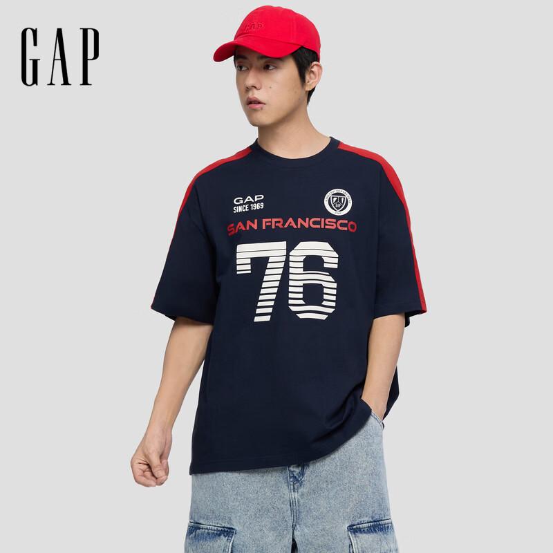 GAP Unisex Logo Print Short Sleeve Sweatshirt 185/104A