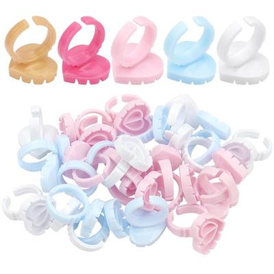 Heart-Shaped Eyelash Glue Ring Cups, 100-Pack - Eyelash Grafting & Embroidery Tools