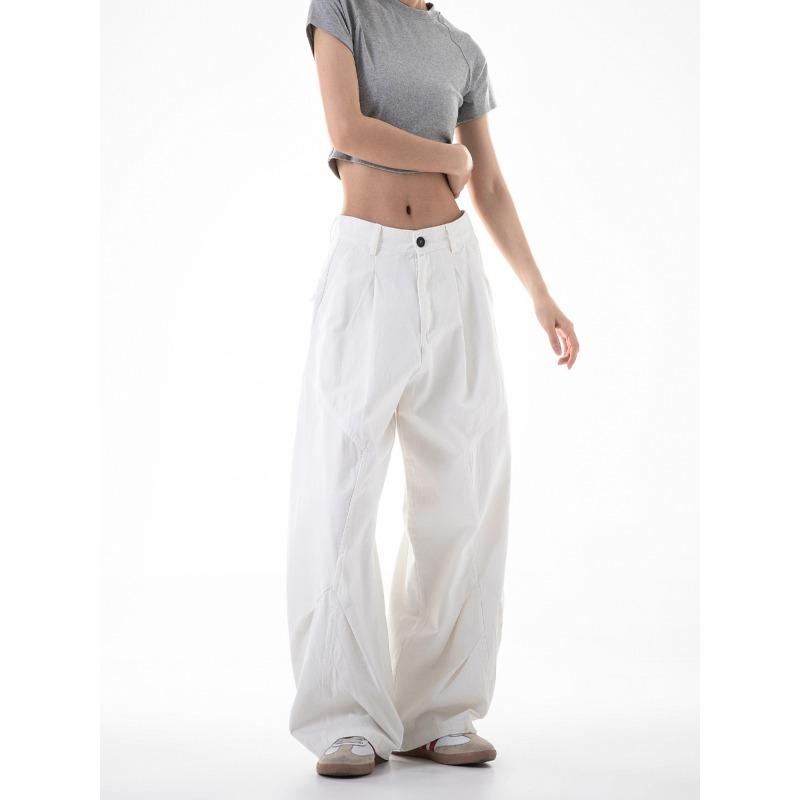 

Ретро деконструкция шаровары мужские и женские высококлассные широкие повседневные свободные брюки пара 2XL белый