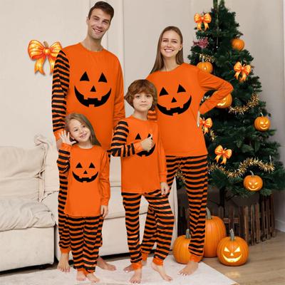 Druk na Dzień Halloween Zestaw pasujący dla rodziny Bluzki z długim rękawem+Spodnie Zestawy pasujące dla rodziny