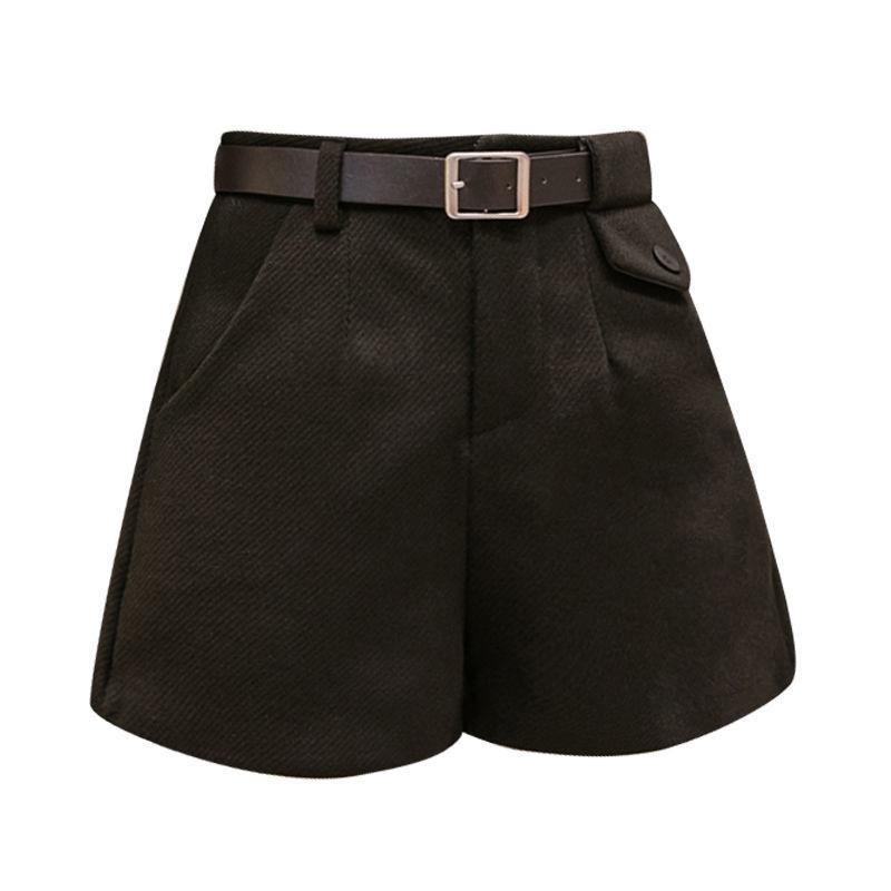 Pantaloncini Pantaloni larghi a gamba larga in tweed slim casual a vita alta da donna