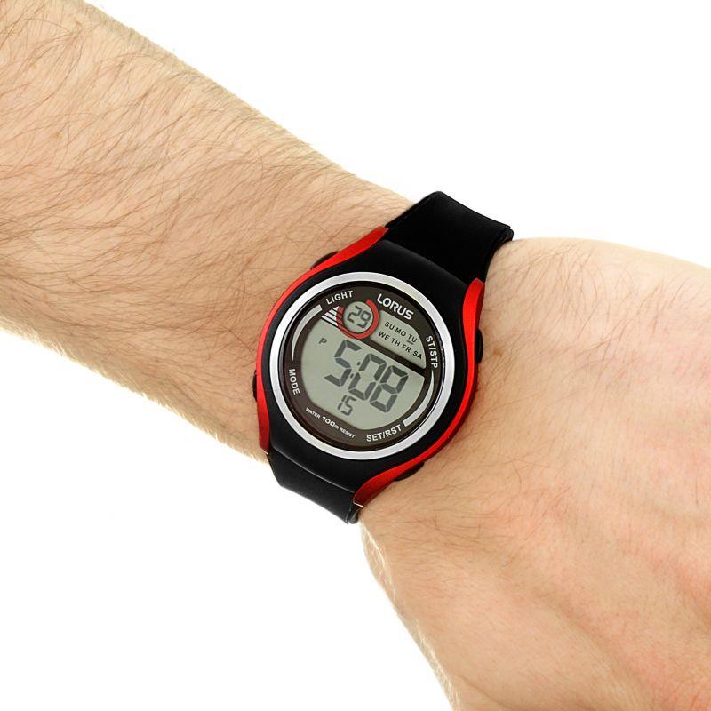 Lorus Reloj para hombre con correa de silicona negra R2379LX9