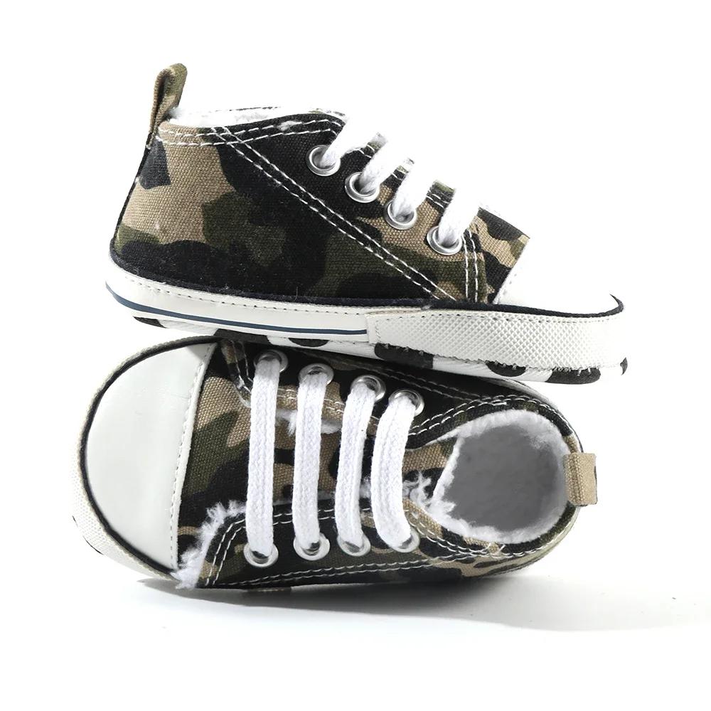 Print Star Sports Baby Canvas Classic Sneakers Newborn Baby Boys Girls First Walkers Shoes Infant Toddler Anti-slip Baby Shoes
