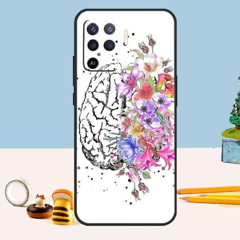 Brain Art Case For Oppo A80 A60 A40 A15 A16 A17 A57 A94 A74 A54 A76 A96 A18 A38 A58 A78 A98 A5 A6 Pro