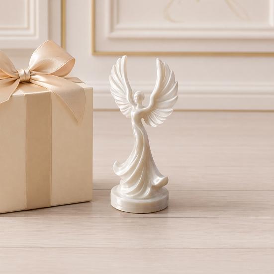 Engelsform Skulptur 3D Gedruckte Tanzende Figur, Moderne Geflügelte Frauenstatue, Schreibtisch Dekoration Dekorativ für Wohnzimmer, Schlafzimmer, Bücherregal Decor