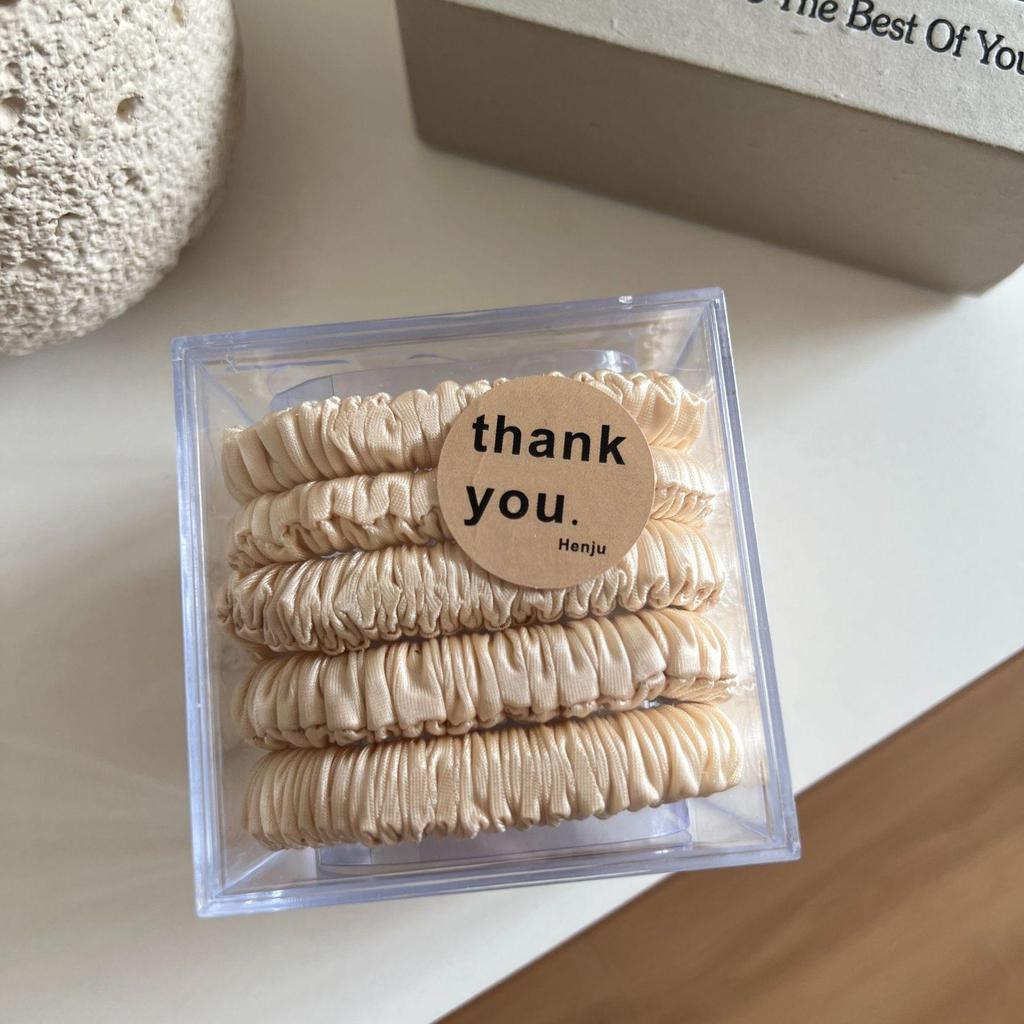 Premium Minimalist Satin Pleated Hair Scrunchie - Elastic, Versatile Hair Tie for Ponytails