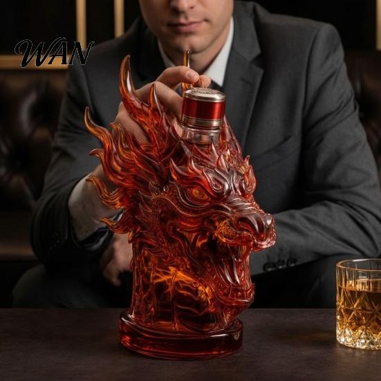 Bar Cabinet Decoration 3D Animal Whiskey Decanter, 350ml Decorative Bottle, Glass Bird Liquor Display Bottle Artistic Decanter for Wine Spirits