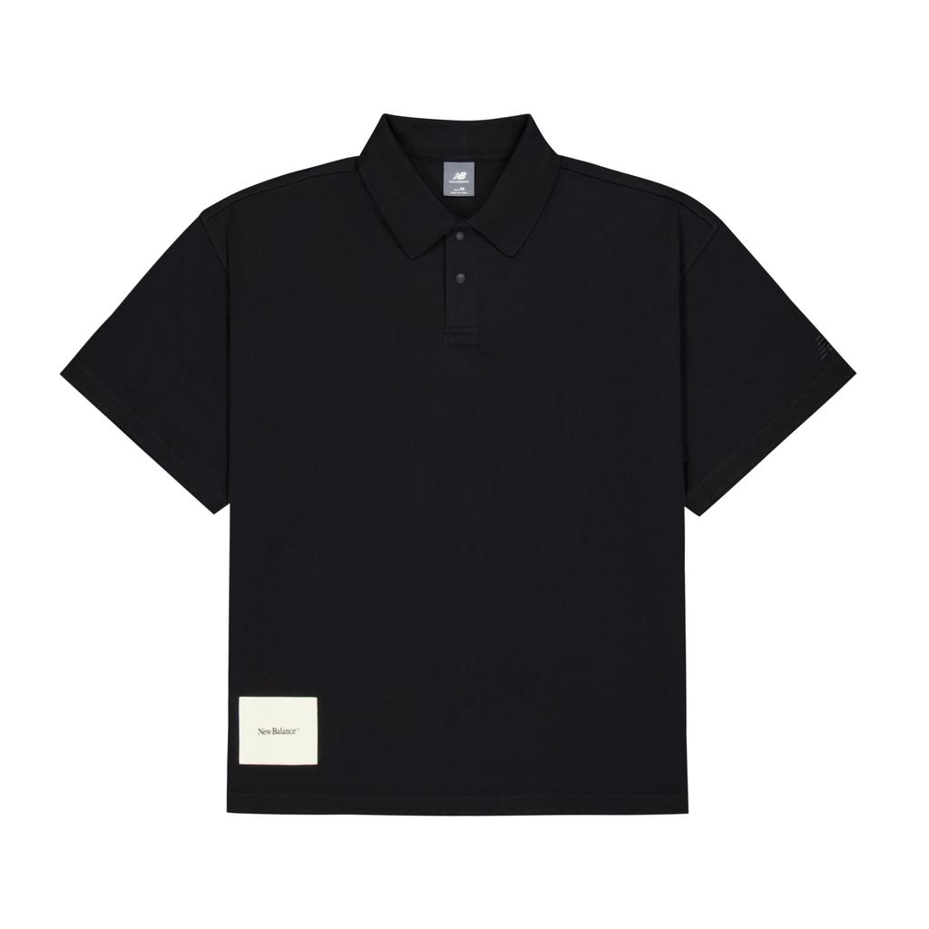 Men's New Balance T-Shirts Men's Black Lapel Moderate Straight Fit