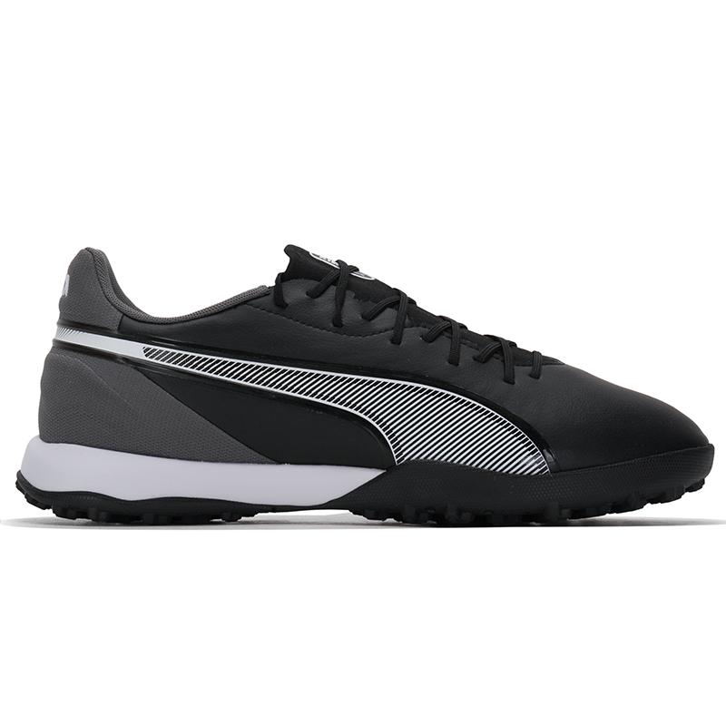Puma King Match Comfortable TT (Rubber Studs) Artificial Turf Soccer Shoes Men Soccer Shoes Black Gray 107879-01