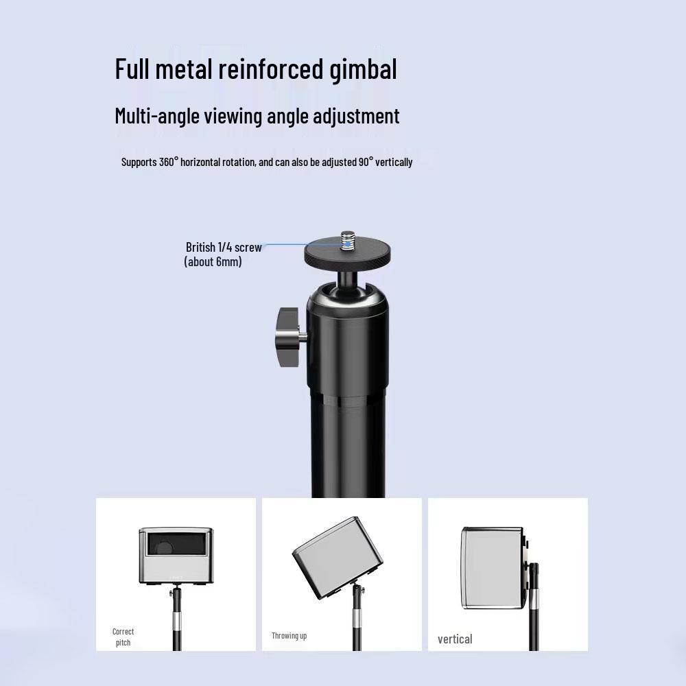 Dual-Use Projector and Phone Stand with Telescopic Adjustment, Punch-Free Tray for Home or Office.