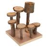 Kleine Haustier-Kletterleiter Stufe Natürliches Apfelholz Fitness Übung Futterspender Kauspielzeug für Hamster Säulenmodell Kleine Größe